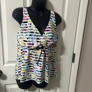 Multicolor Striped Women's Swim top (only)